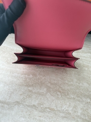 Constance 23cm New Style Mirror, Epsom Skin, CC10 Craie Color, Gold Hardware