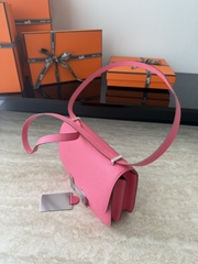 Constance 23cm New Style Mirror, Epsom Skin, CC10 Craie Color, Gold Hardware