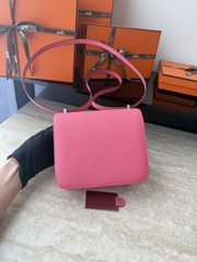 Constance 23cm New Style Mirror, Epsom Skin, CC10 Craie Color, Gold Hardware