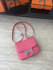 Constance 23cm New Style Mirror, Epsom Skin, CC10 Craie Color, Gold Hardware