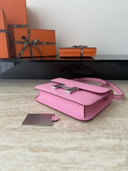 Constance 23cm New Style Mirror, Epsom Skin, CC10 Craie Color, Gold Hardware