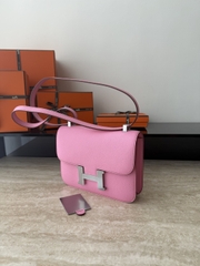 Constance 23cm New Style Mirror, Epsom Skin, CC10 Craie Color, Gold Hardware