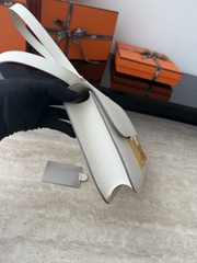 Constance 23cm New Style Mirror, Epsom Skin, CC10 Craie Color, Gold Hardware