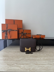 Constance 18cm Evercolor Leather, N5 Cassis Color, Gold Hardware