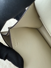 Constance 18cm Mirror - Evercolor Leather - Cream White with Silver Hardware