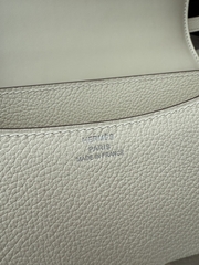 Constance 18cm Mirror - Evercolor Leather - Cream White with Silver Hardware