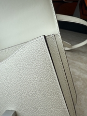 Constance 18cm Mirror - Evercolor Leather - Cream White with Silver Hardware