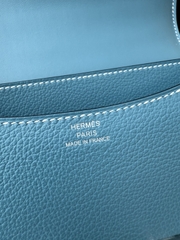 Constance Original Leather 18cm Mirror D2 Blue Jean with Silver Hardware