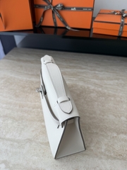 Kelly Pochette 22cm Swift Leather CK10 Craie Color