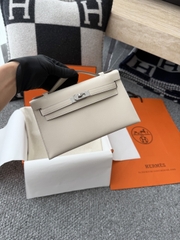 Kelly Pochette 22cm Swift Leather CK10 Craie Color