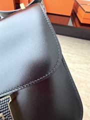 Constance 18cm Luxury Touch Mirror in Cowhide and Lizard Leather