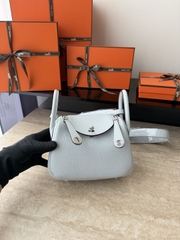 Lindy Mini Blue Brume Classic Leather Handbag