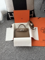 Mini Kelly II Original Leather Epsom Grey CK18