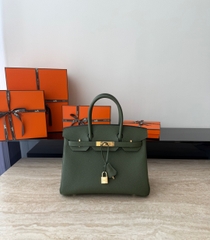 Birkin 30cm Togo Leather Bag V6 Canopy Color Jungle Green Gold Hardware