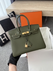 Birkin 30cm Togo Leather Bag V6 Canopy Color Jungle Green Gold Hardware