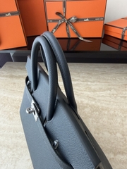 Birkin 25cm Epsom Leather Blue Nuit Silver Hardware