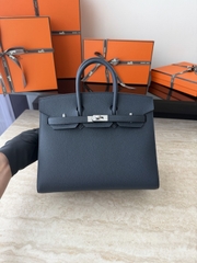 Birkin 25cm Epsom Leather Blue Nuit Silver Hardware