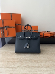 Birkin 25cm Epsom Leather Blue Nuit Silver Hardware
