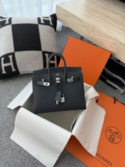 Birkin 25cm Epsom Leather Blue Nuit Silver Hardware