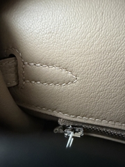 Birkin 25cm Togo Leather Handbag CK81 Gris Tourterelle