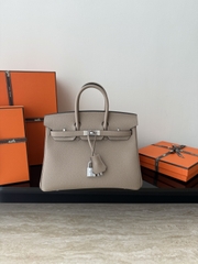 Birkin 25cm Togo Leather Handbag CK81 Gris Tourterelle