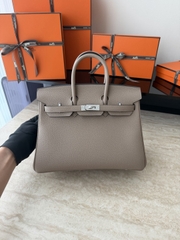 Birkin 25cm Togo Leather Handbag CK81 Gris Tourterelle