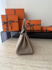 Birkin 25cm Togo Leather Handbag CK81 Gris Tourterelle