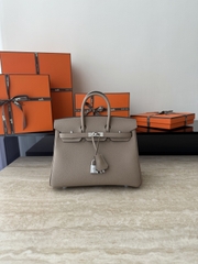 Birkin 25cm Togo Leather Handbag CK81 Gris Tourterelle