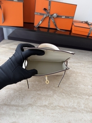 Mini Kelly II Ostrich Leather Bag - Nata Color with Gold Hardware