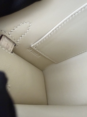 Mini Kelly II Ostrich Leather Bag - Nata Color with Gold Hardware