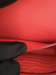 Constance Slim Wallet - Matte Alligator Crocodile Leather - A5 Bougainvillea Color