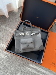 Birkin 25cm Cargo Original Leather Swift Skin Canvas Bag