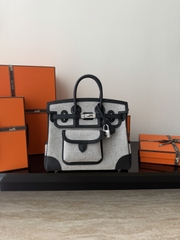 Birkin 25cm Cargo Original Leather Swift Skin Canvas Bag