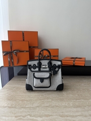 Birkin 25cm Cargo Original Leather Swift Skin Canvas Bag