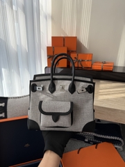 Birkin 25cm Cargo Original Leather Swift Skin Canvas Bag