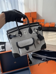 Birkin 25cm Cargo Original Leather Swift Skin Canvas Bag