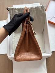 Birkin 25 - Barenia Gold - Matted Prosus Crocodiles - GHW