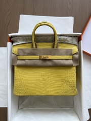 Birkin 25 - Mimosa - Matted Prosus Crocodiles - GHW
