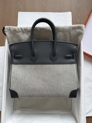 Birkin 25 Toile - Gris Misty - Swift - PHW