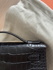Kelly Pochette - Noir - Matted Alligator - PHW