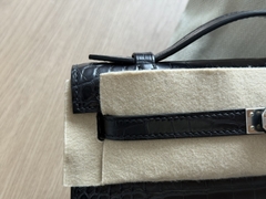 Kelly Pochette - Noir - Matted Alligator - PHW
