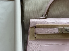 Kelly Mini - Mauve Pale - Matted Alligator - PHW