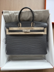 Birkin 35 - Graphite - Matted Niloticus Crocodile - PHW