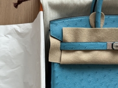 Birkin 25 - Blue - Ostrich - PHW