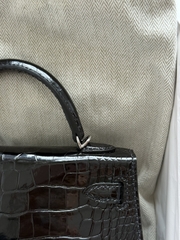 Kelly Mini 2 - Noir - Shiny Alligator - PHW