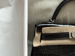 Kelly Mini 2 - Noir - Shiny Alligator - PHW