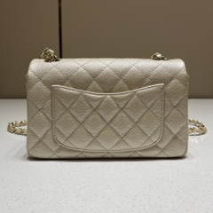 CF Mini 20cm Caviar Pattern Leather Bag - Champagne Gold