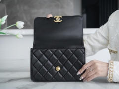 Channel 24C Original Calfskin Double Gold Ball 22cm Black