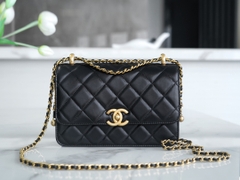 Channel 24C Original Calfskin Double Gold Ball 22cm Black