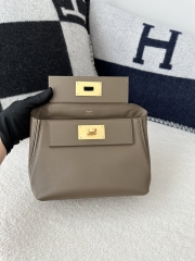 Kelly 2424 Mini Evercolor Swift 21cm CC18 Etoupe Grey Gold Hardware